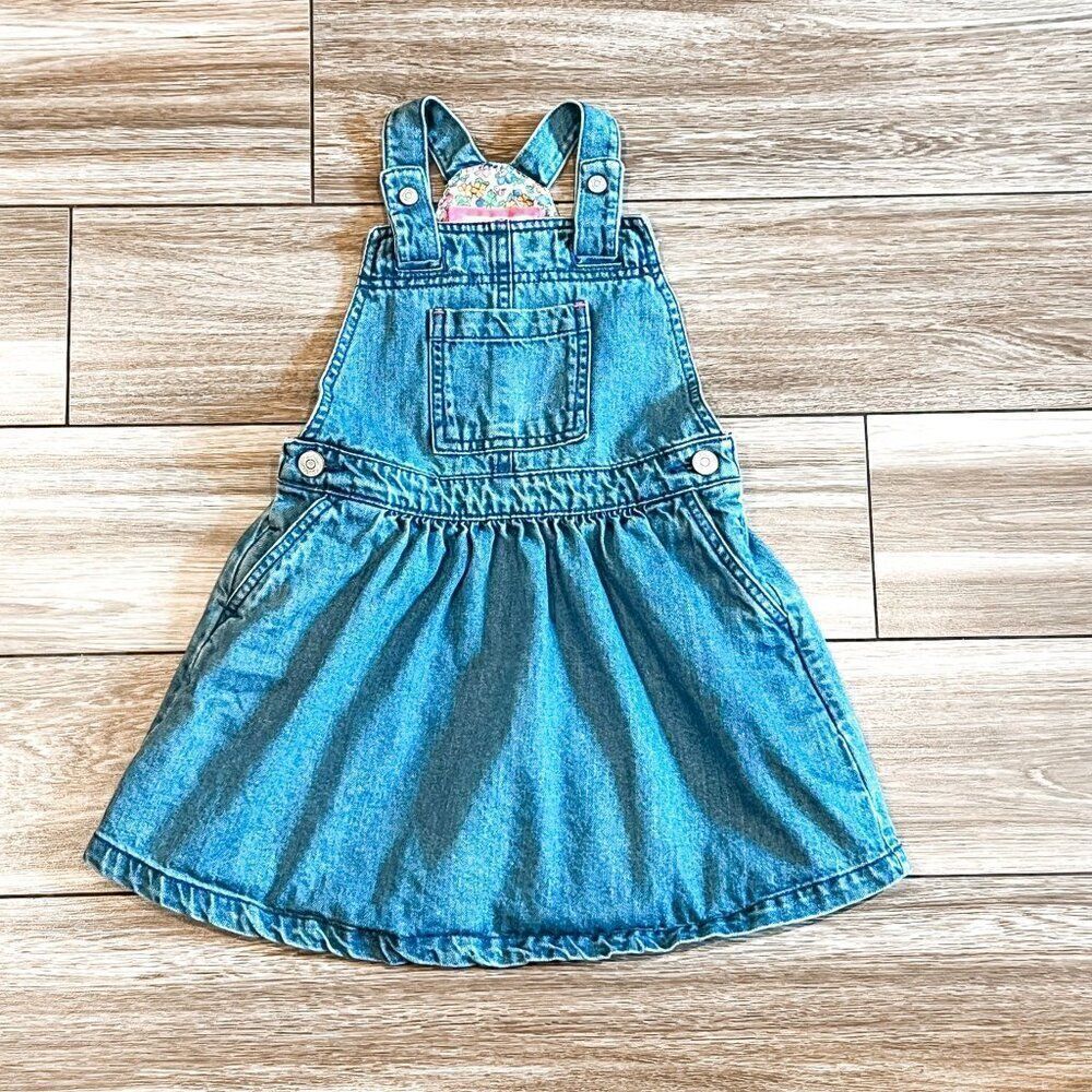 Mini Boden Denim Overall Jumper Dress Size 4-5Y